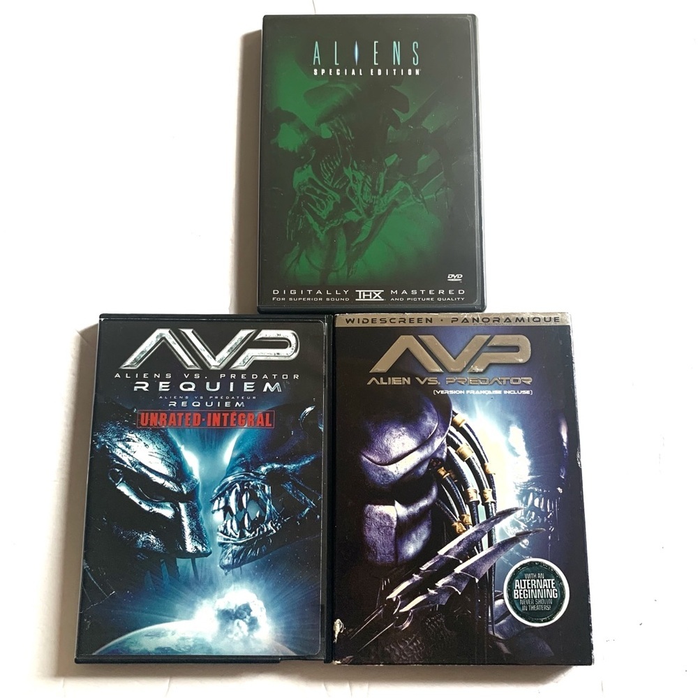 Aliens and AVP Aliens vs Predator Alien vs Predator Raquiem DVD bundle